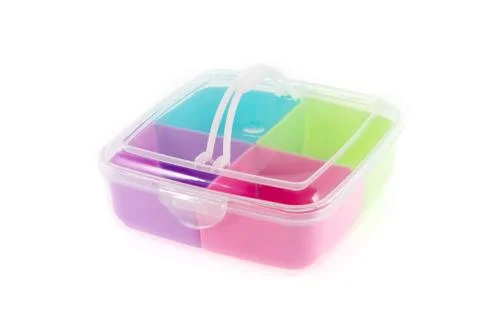 Plastic box divide to 4 colors Stock Photos