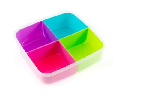 Plastic box divide to 4 colors Stock Photos