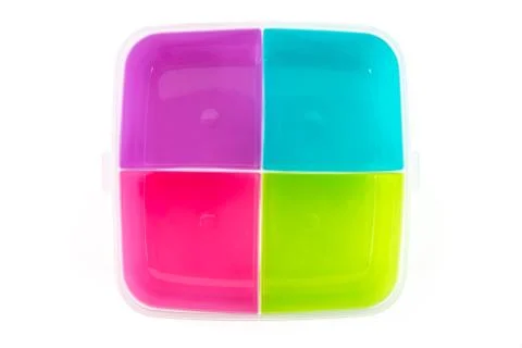 Plastic box divide to 4 colors Foto stock