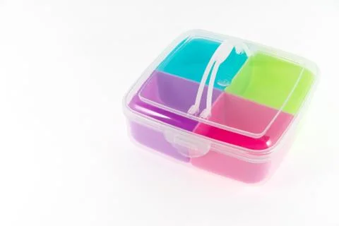 Plastic box divide to 4 colors 写真素材