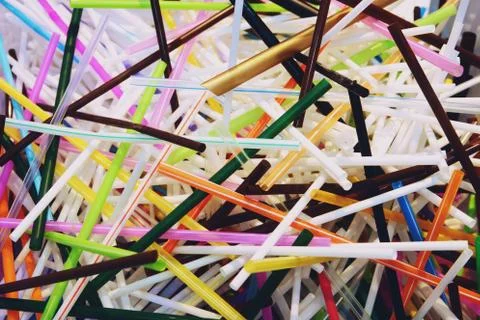 Plastic box with donations in straw close up Stock Photos
