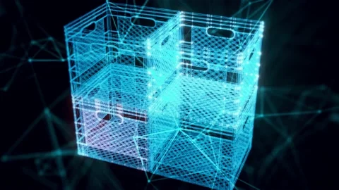 Plastic box hologram Close up Stock Footage 154843654