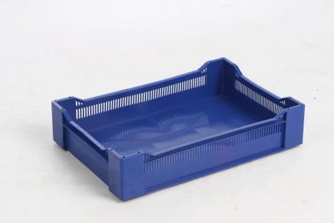 Plastic box with a lid, on a white background Stock Photos