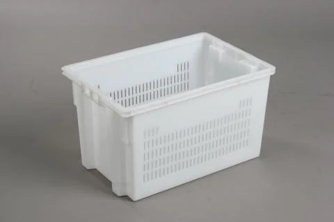 Plastic box with a lid, on a white background Stock Photos
