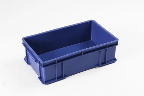 Plastic box with a lid, on a white background Stock Photos