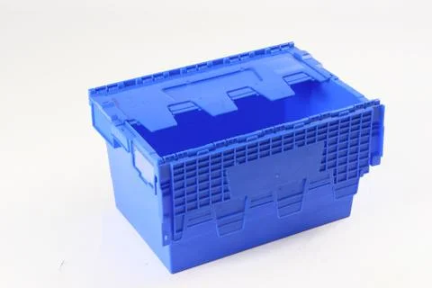 Plastic box with a lid, on a white background Stock Photos