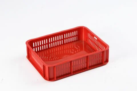 Plastic box with a lid, on a white background Stock Photos