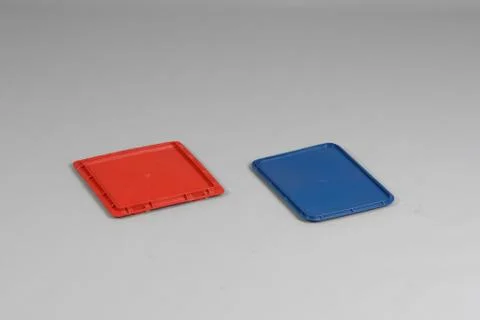 Plastic box with a lid, on a white background Foto stock