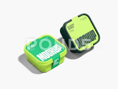 Plastic Box with Sleeve Mockup PSD Template