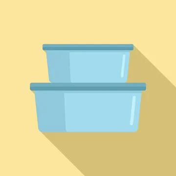 Plastic box stack icon, flat style イラスト素材