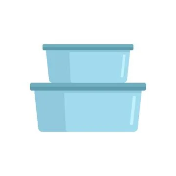 Plastic box stack icon flat isolated vector Stockillustratie