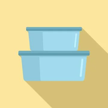 Plastic box stack icon, flat style 스톡 일러스트