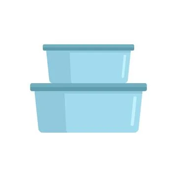 Plastic box stack icon flat isolated イラスト素材