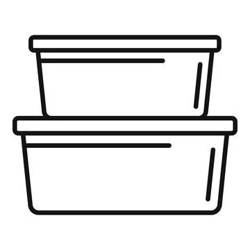 Plastic box stack icon, outline style Illustrazione stock