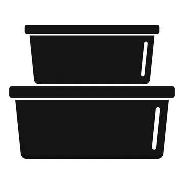 Plastic box stack icon, simple style イラスト素材