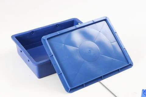 Plastic box on a white background Stock Photos
