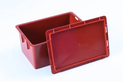 Plastic box on a white background Stock Photos