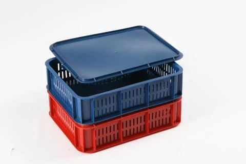 Plastic box on a white background Stock Photos