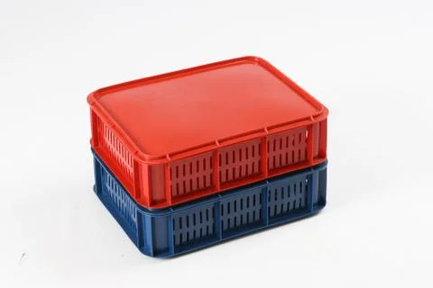 Plastic box on a white background Stock Photos