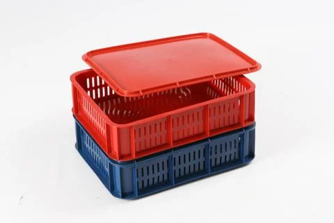 Plastic box on a white background Stock Photos