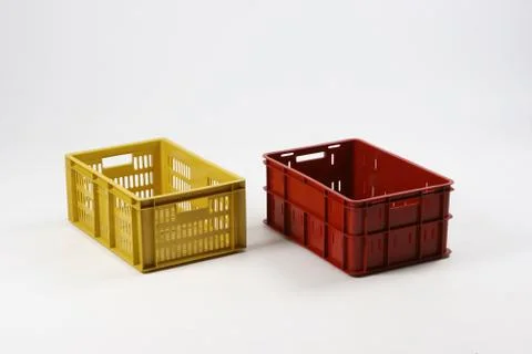 Plastic box on a white background Stock Photos