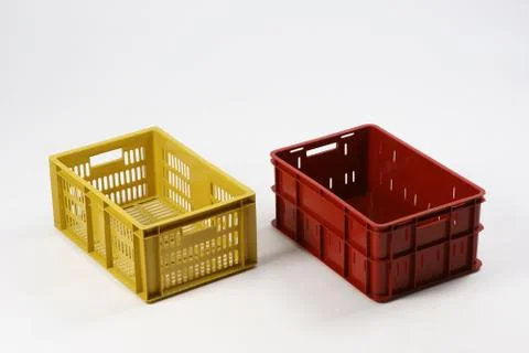 Plastic box on a white background Stock Photos