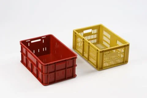 Plastic box on a white background Stock Photos