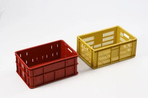 Plastic box on a white background Stock Photos