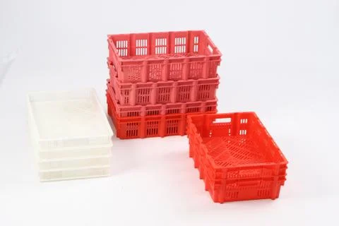 Plastic box on a white background Stock Photos