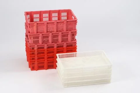 Plastic box on a white background Stock Photos