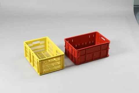 Plastic box on a white background Stock Photos