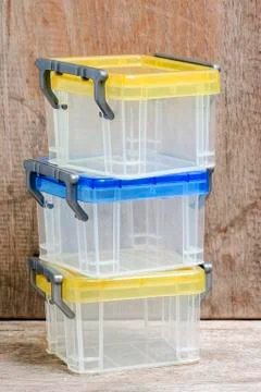 Plastic boxes Stock Photos