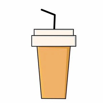 Plastic Brown Disposable Coffee Cups Stock Illustration