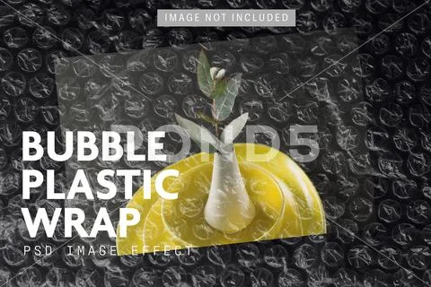 Plastic Bubble Wrap Image Effect Mockup Modello PSD