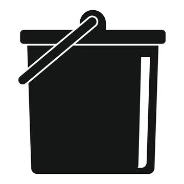Plastic Bucket black simple icon Illustrazione stock