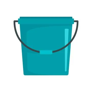 Plastic bucket icon, flat style Stock Illustration