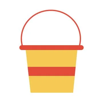 Plastic bucket toy object for small children to play, flat style cartoon Illustrazione stock