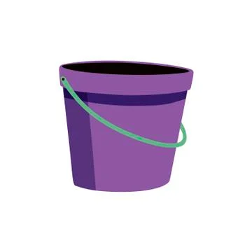 Plastic bucket on white background. Vector illustration in trendy flat style Stock Illustration