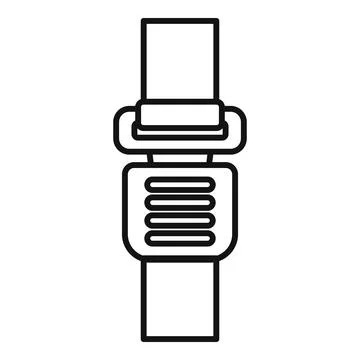 Plastic buckle fastener element securing strap icon Stock Illustration