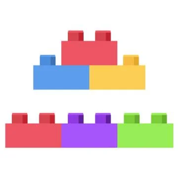 Plastic building block - toy construction set Stock Illustration