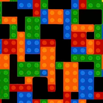 Plastic building blocks on background Illustrazione stock