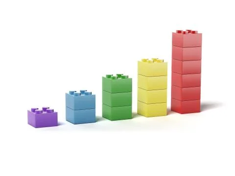 Plastic building blocks as chart Stock Illustration