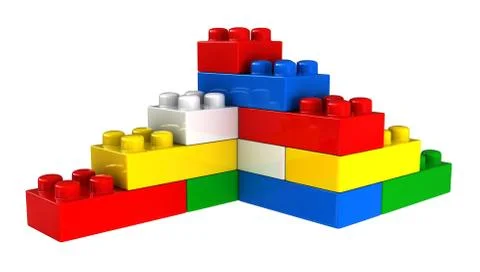 Plastic building blocks Stock Illustration