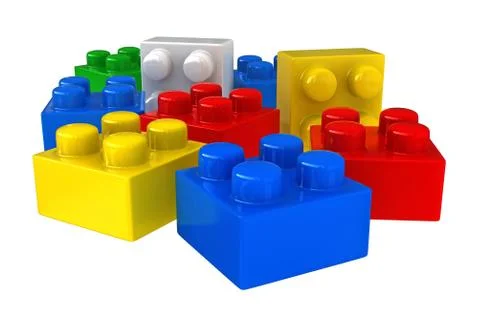 Plastic building blocks Stock Illustration