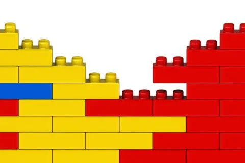 Plastic building blocks Stock Illustration