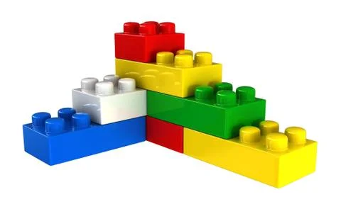 Plastic building blocks Stock Illustration