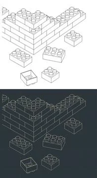 Plastic building blocks Illustrazione stock