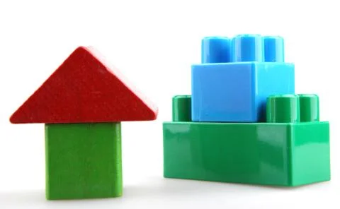 Plastic building blocks Stock Photos