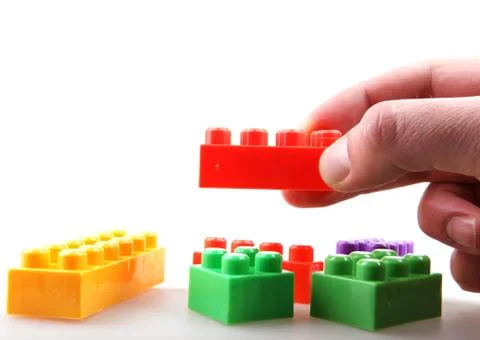 Plastic building blocks Stock Photos