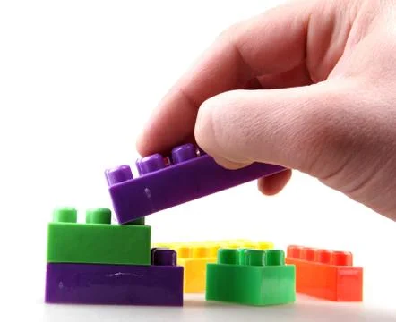 Plastic building blocks Stock Photos